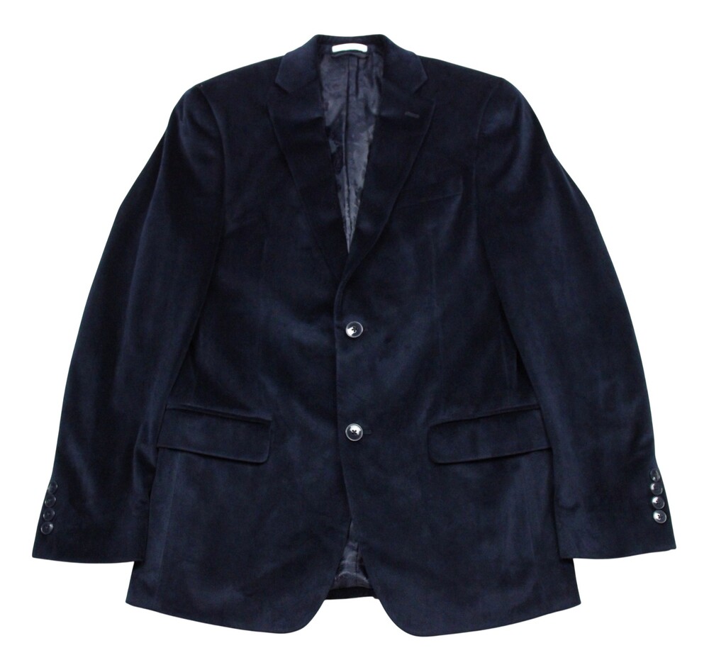 Bar III Mens Navy Velvet Blazer 36 R Slim Fit Sport Coat Solid Two Button